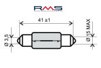 Žiarovka RMS 246510145 12V 15W, T15X44 S8.5 biela