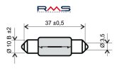 Žiarovka RMS 246510175 12V 5W, T11X39 S8.5 biela