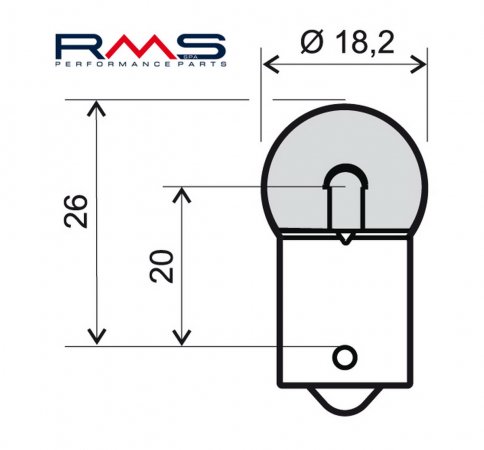 Žiarovka RMS 246510211 12V 10W, BA15S oranžová