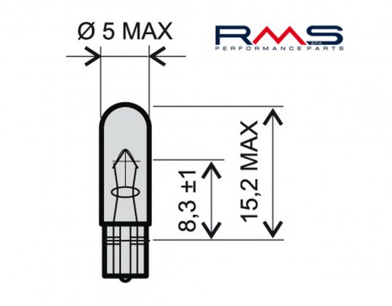 Žiarovka RMS 246510275 12V 2,3W, T5 biela