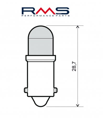 Žiarovka RMS 246510555 Led 12V, BA9S biela (2ks)