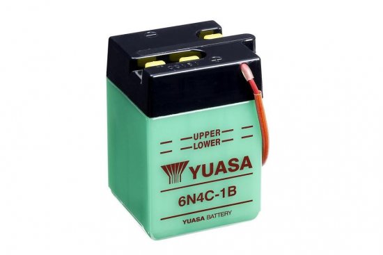 Conventional 6V battery NO ACID YUASA 6N4C-1B