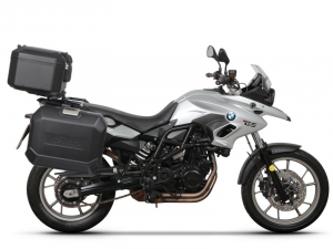 Kompletná sada čiernych hliníkových kufrov SHAD TERRA BLACK , 37 litrov vrchný kufor, 36/47 litrov b SHAD BMW F 650 GS/ F 700 GS/ F 800 GS