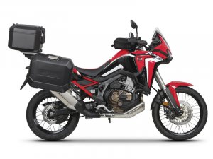 Kompletná sada čiernych hliníkových kufrov SHAD TERRA BLACK , 48 litrov vrchný kufor, 36/47 litrov b SHAD HONDA CRF 1100 Africa Twin