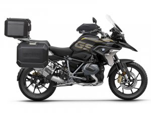 Kompletná sada čiernych hliníkových kufrov SHAD TERRA BLACK , 48 litrov vrchný kufor, 36/47 litrov b SHAD BMW R 1200 GS/ R 1250 GS