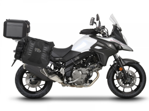 Kompletná sada sedlových brašní SHAD TERRA TR40 adventure a hliníkového kufra SHAD TERRA BLACK 55L, SHAD SUZUKI DL 650 V-Strom