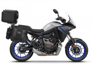 Kompletná sada sedlových brašní SHAD TERRA TR40 adventure a hliníkového kufra SHAD TERRA BLACK 55L, SHAD YAMAHA MT-07 Tracer / Tracer 700