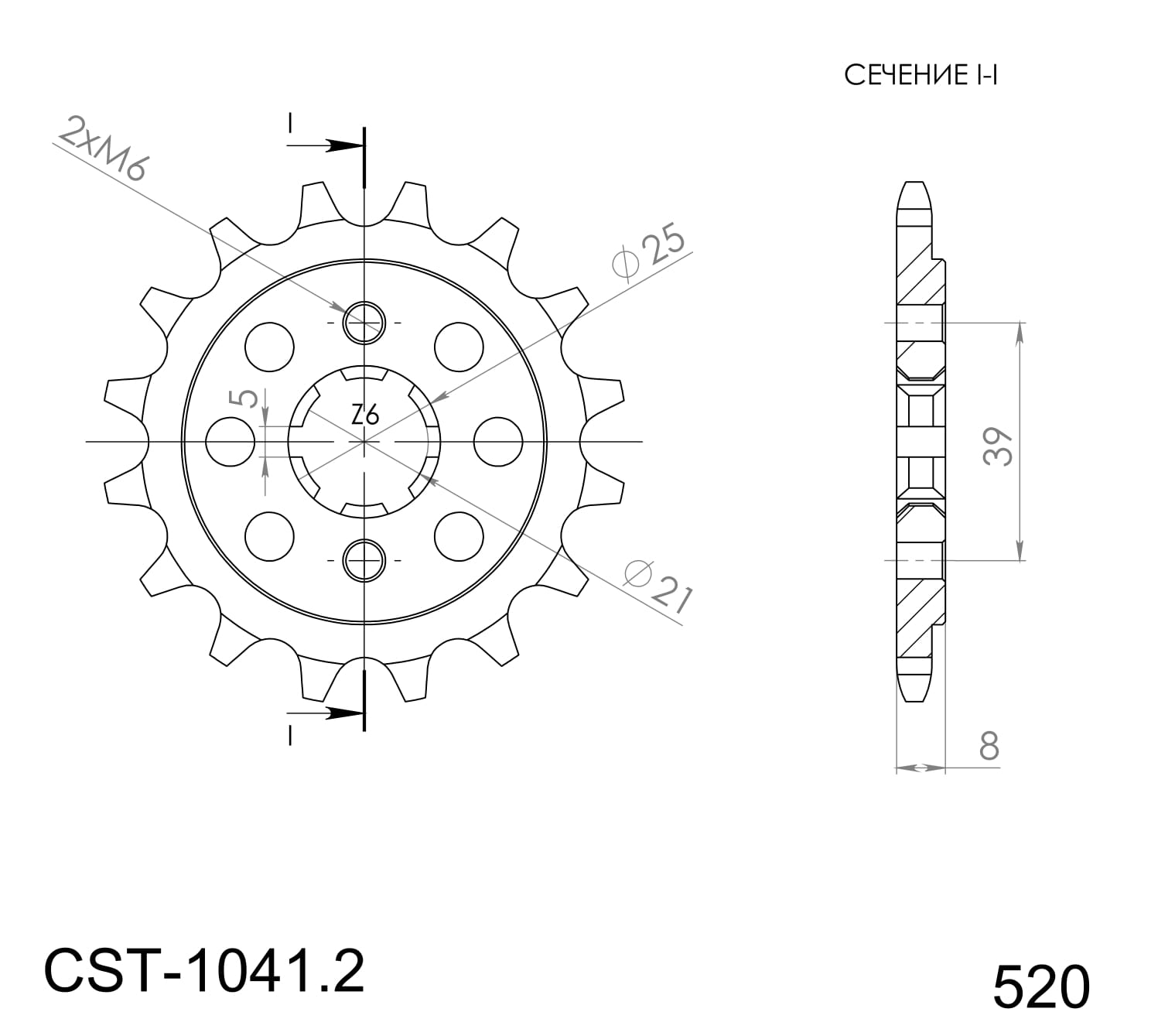 Reťazové koliečko SUPERSPROX CST-1041:14 14T, 520