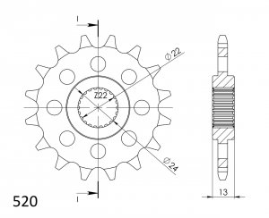 Reťazové koliečko SUPERSPROX CST-1126:16 16T, 520