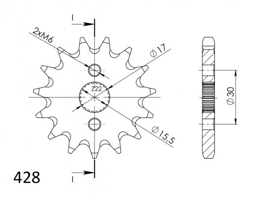 Reťazové koliečko SUPERSPROX CST-1257:15 15T, 428