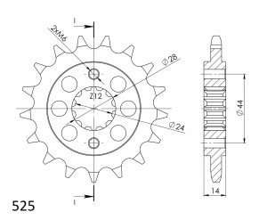 Reťazové koliečko SUPERSPROX CST-1372:17 17T, 525