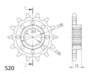 Reťazové koliečko SUPERSPROX CST-1404:14 14T, 520