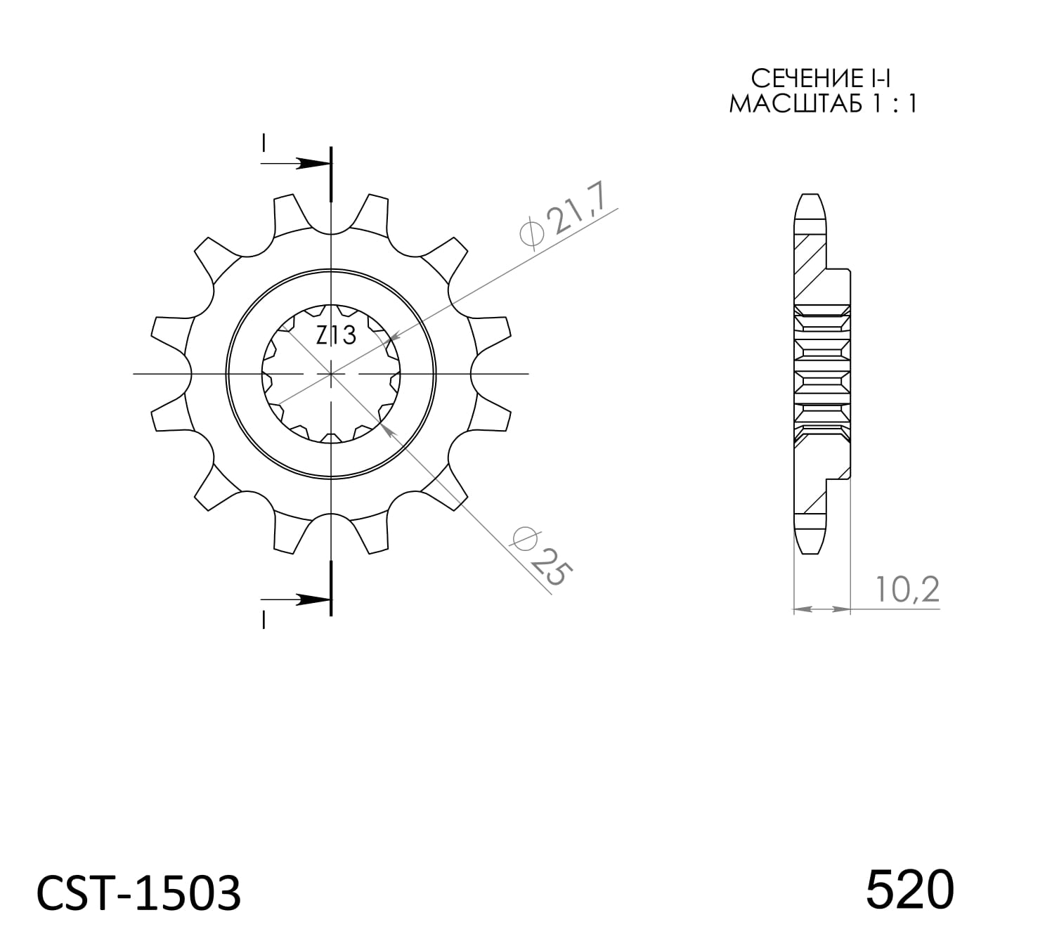 Reťazové koliečko SUPERSPROX CST-1503:12 12T, 520