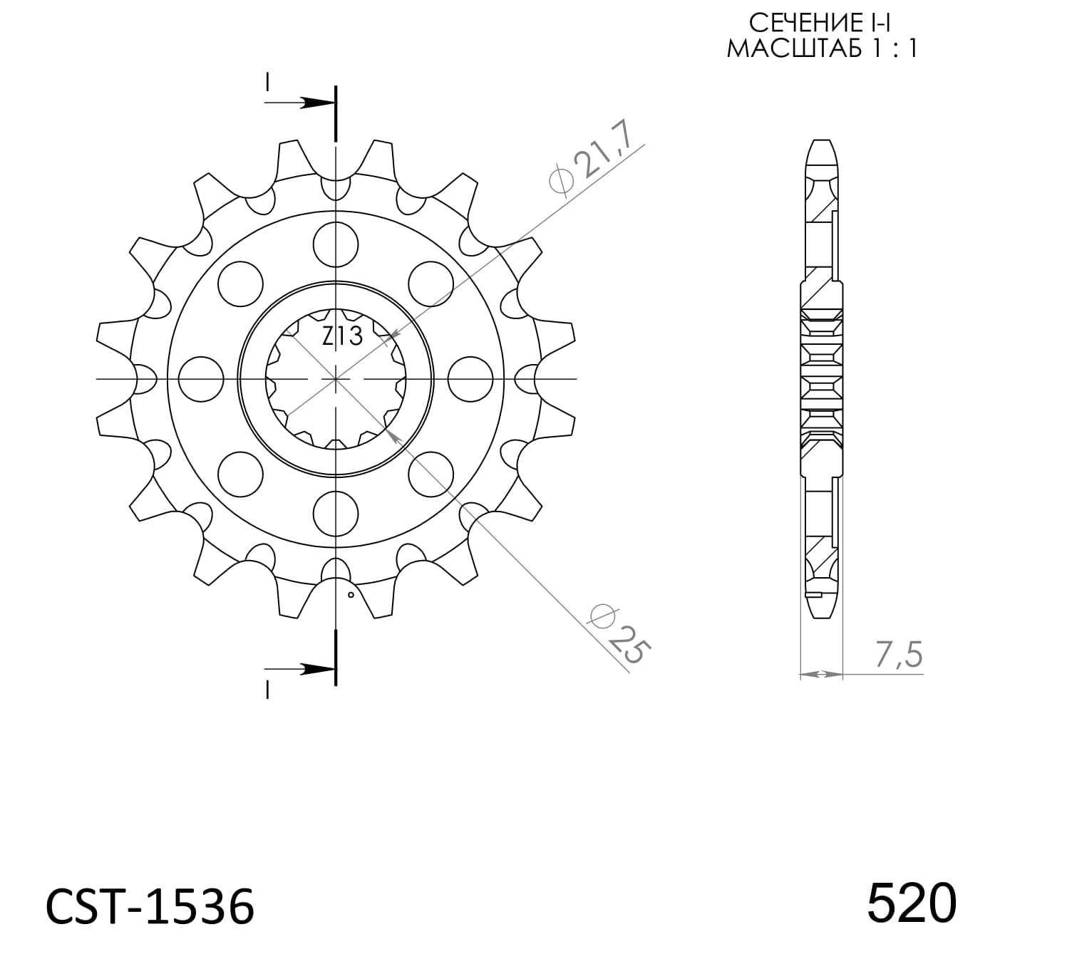 Reťazové koliečko SUPERSPROX CST-1536:16 16T, 520