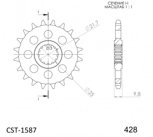 Reťazové koliečko SUPERSPROX CST-1587:19 19T, 428