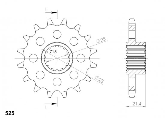 Reťazové koliečko SUPERSPROX CST-2150:15 15T, 525