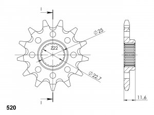 Reťazové koliečko SUPERSPROX CST-3221:12 12T, 520