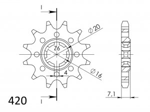 Reťazové koliečko SUPERSPROX CST-413:12 12T, 420