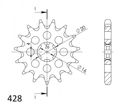 Reťazové koliečko SUPERSPROX CST-416:16 16T, 428