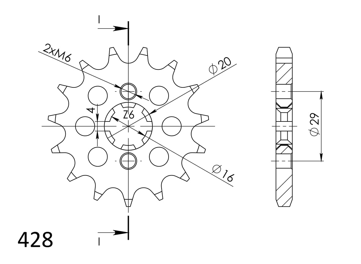 Reťazové koliečko SUPERSPROX CST-425:17 17T, 428