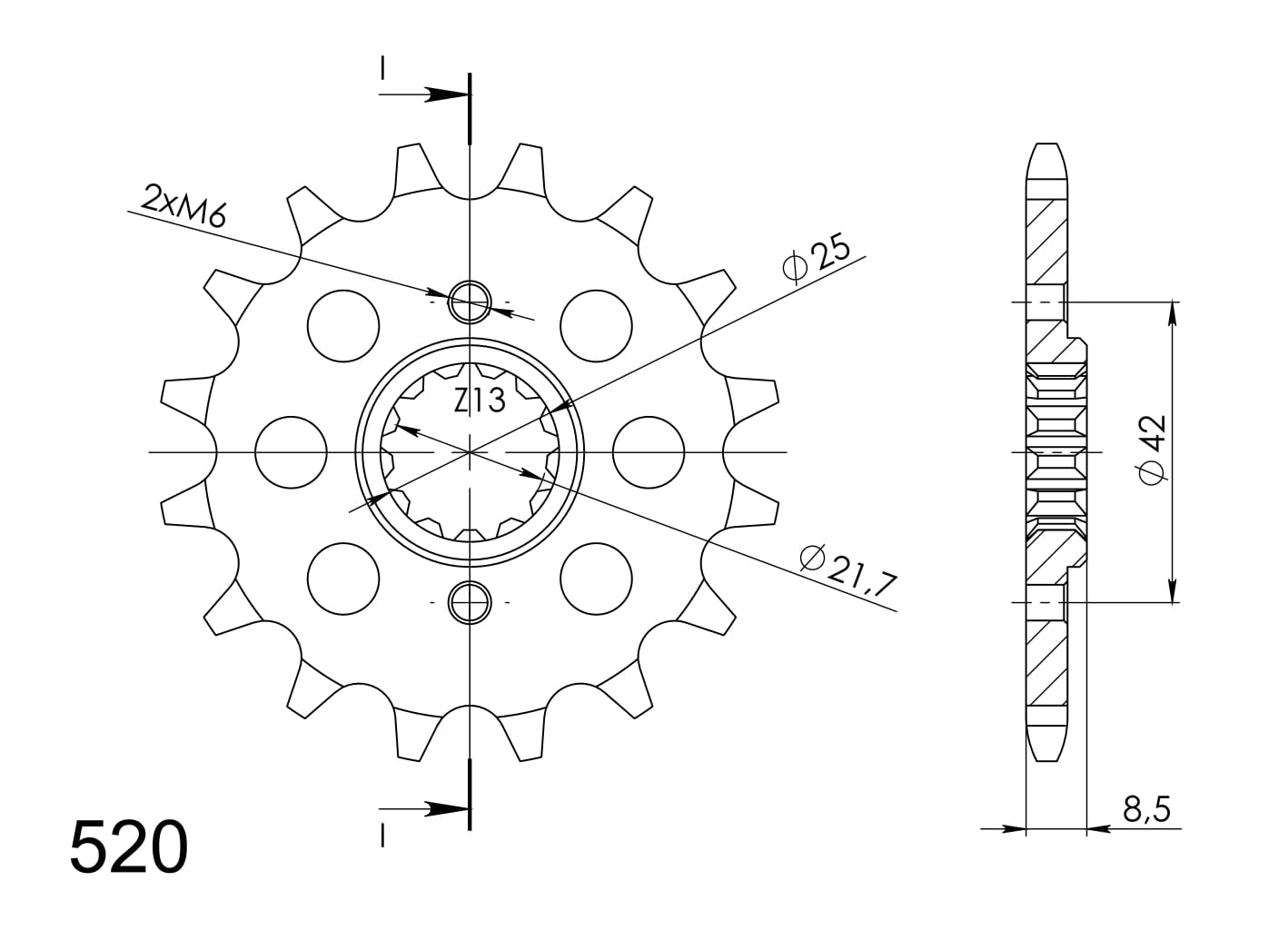 Reťazové koliečko SUPERSPROX CST-516:13 13T, 520