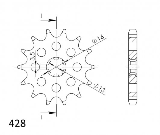 Reťazové koliečko SUPERSPROX CST-542:13 13T, 428