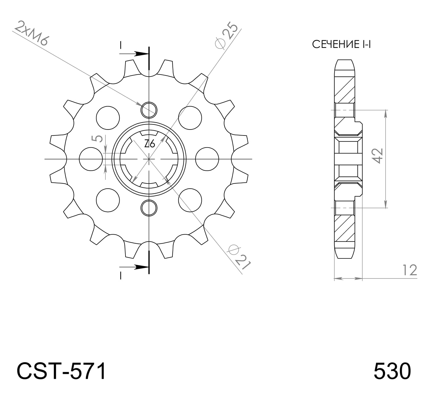 Reťazové koliečko SUPERSPROX CST-571:15 15T, 530