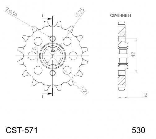 Reťazové koliečko SUPERSPROX CST-571:15 15T, 530