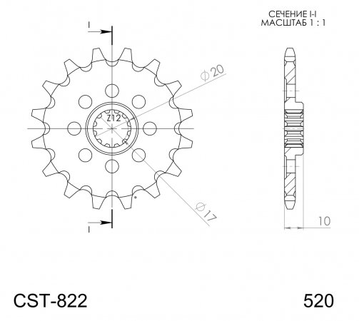 Reťazové koliečko SUPERSPROX CST-822:13