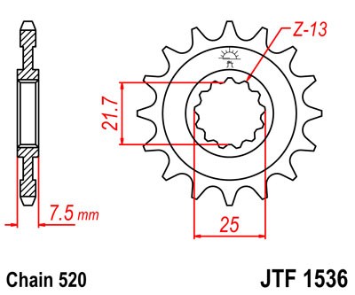 Reťazové koliečko JT JTF 1536-15 15T, 520