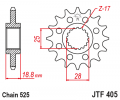 Reťazové koliečko JT JTF 405-19RB 19T, 525 pogumované