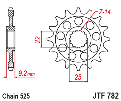 Reťazové koliečko JT JTF 782-16 16T, 525