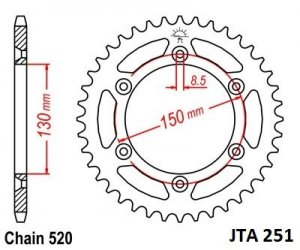 Hliníková reťazová rozeta JT 49T, 520