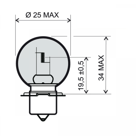 Lamp RMS 246510432 12V 20W, P26S biela