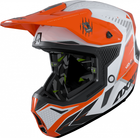 Motokrosová helma AXXIS WOLF ABS star track A4 lesklá fluor oranžová XXL pre HUSQVARNA TC 450